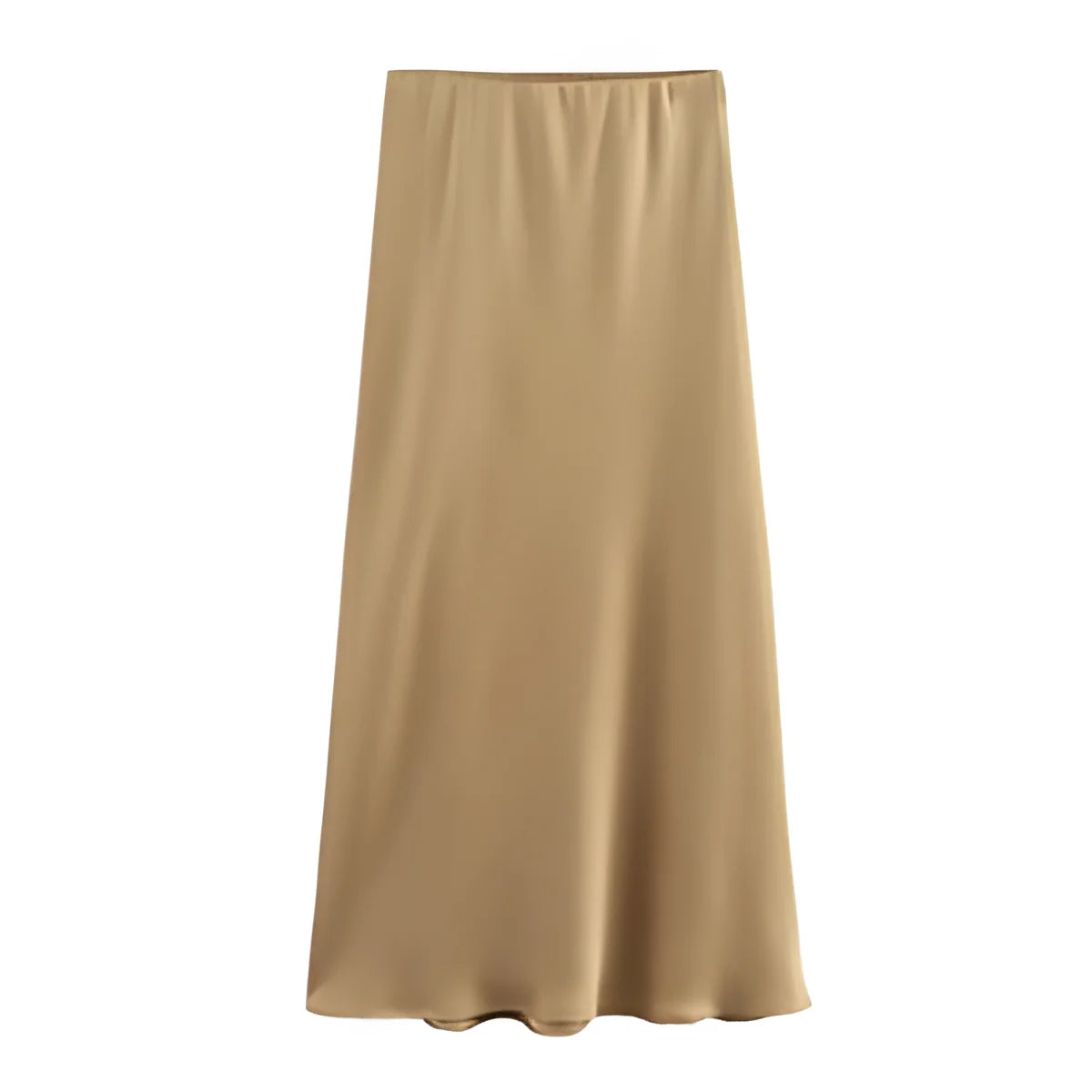 Satin Midi Skirt High Waist Straight Long Skirts