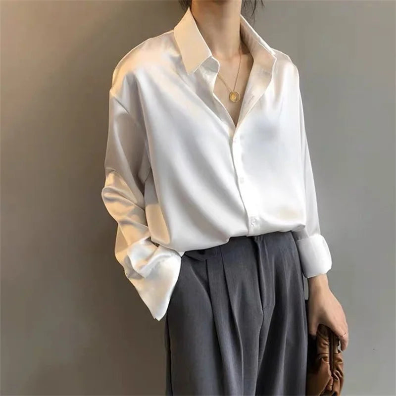 Woman Blouses Shirts Lady Casual Long Sleeve Turn-down Collar Blusas Tops
