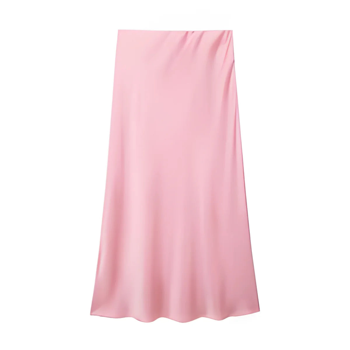 Satin Midi Skirt High Waist Straight Long Skirts