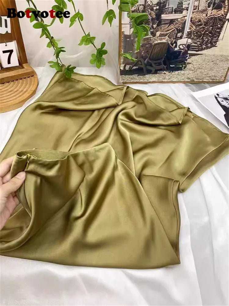 Satin Long Skirt for Women
