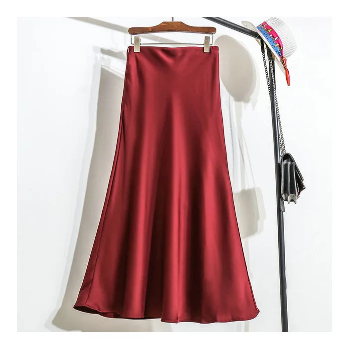 Satin Long Skirt for Women