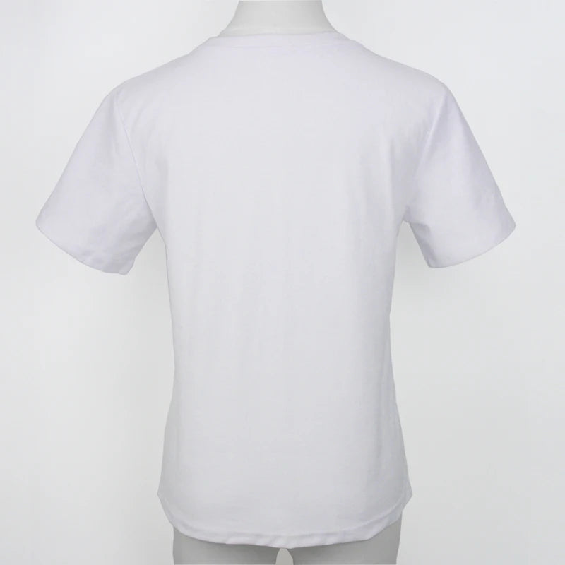 Heavy T-shirt Casual Comfortable Tee Shirt Black & White O-neck Woman Clothing