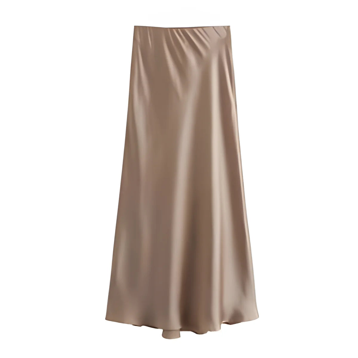 Satin Midi Skirt High Waist Straight Long Skirts