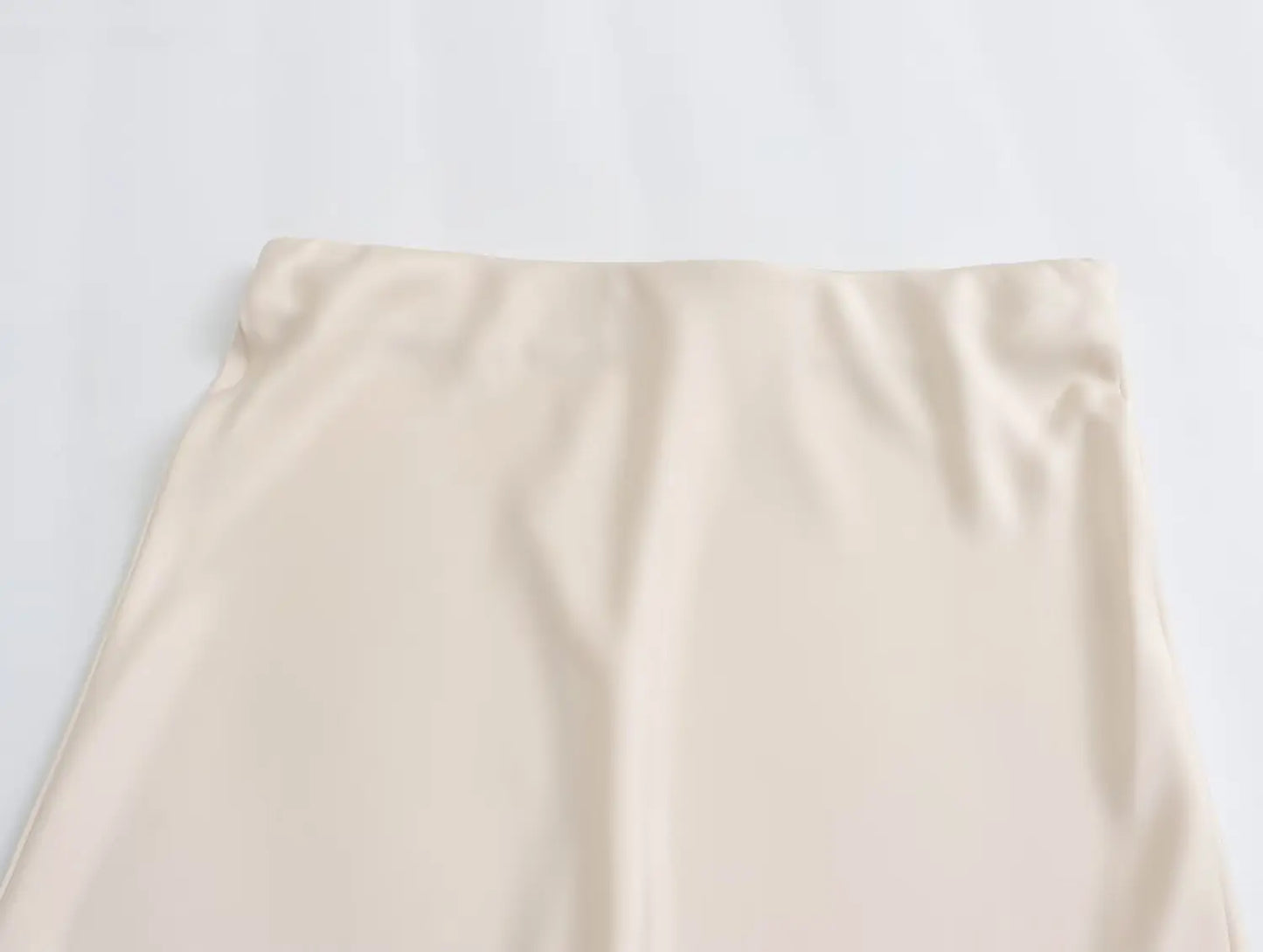 Satin Midi Skirt High Waist Straight Long Skirts