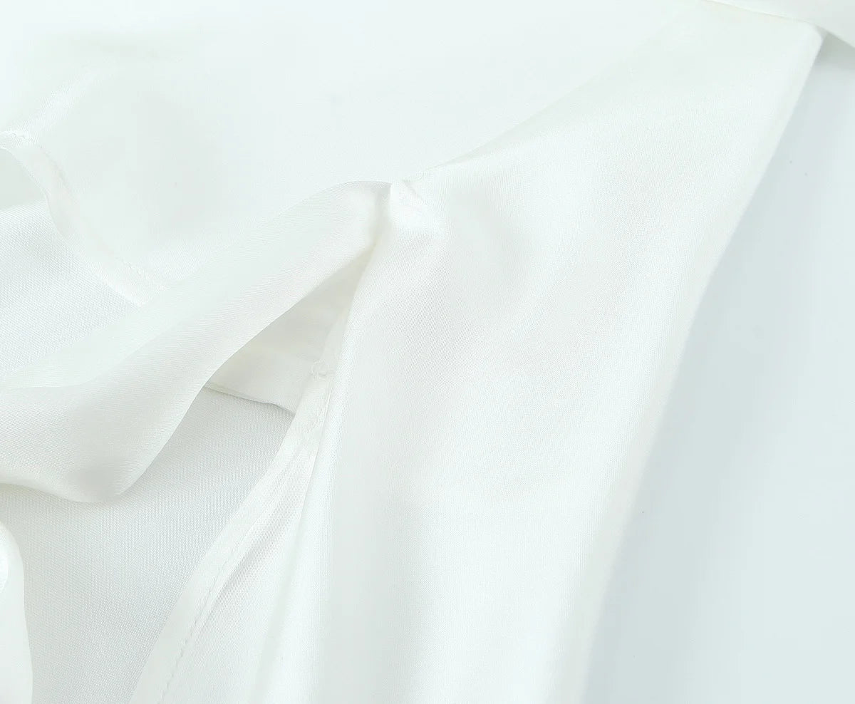 Women Satin Halter Top with Adjustable Tie Sleeveless Open Back Solid Collar Vest Summer Beach Style Casual Blouse