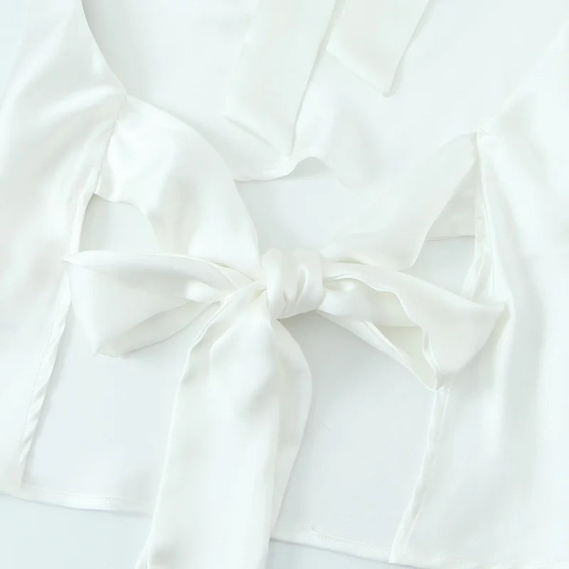 Women Satin Halter Top with Adjustable Tie Sleeveless Open Back Solid Collar Vest Summer Beach Style Casual Blouse