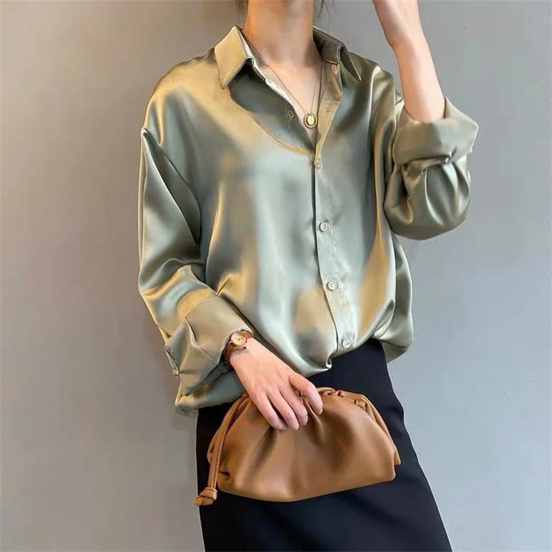 Woman Blouses Shirts Lady Casual Long Sleeve Turn-down Collar Blusas Tops
