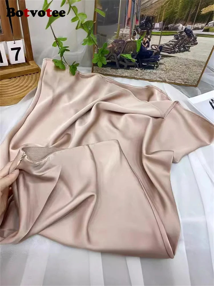 Satin Long Skirt for Women