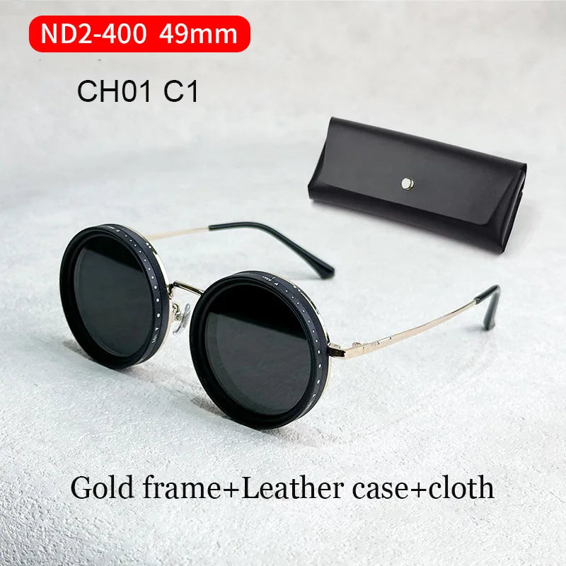 Handmade ND9 adjustable dimming sunglasses