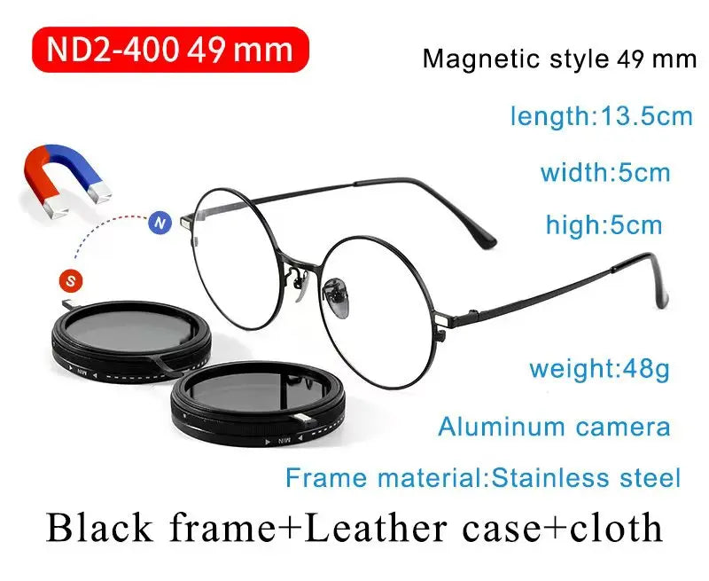 Handmade ND9 adjustable dimming sunglasses