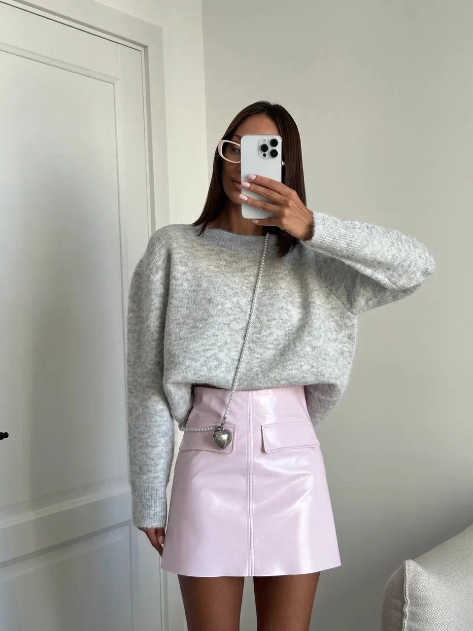 Basic O Neck Basic Sleeve Sweater Women Oversized Short Knitted Wool Pullover Female Casual Thick Warm Soft Top