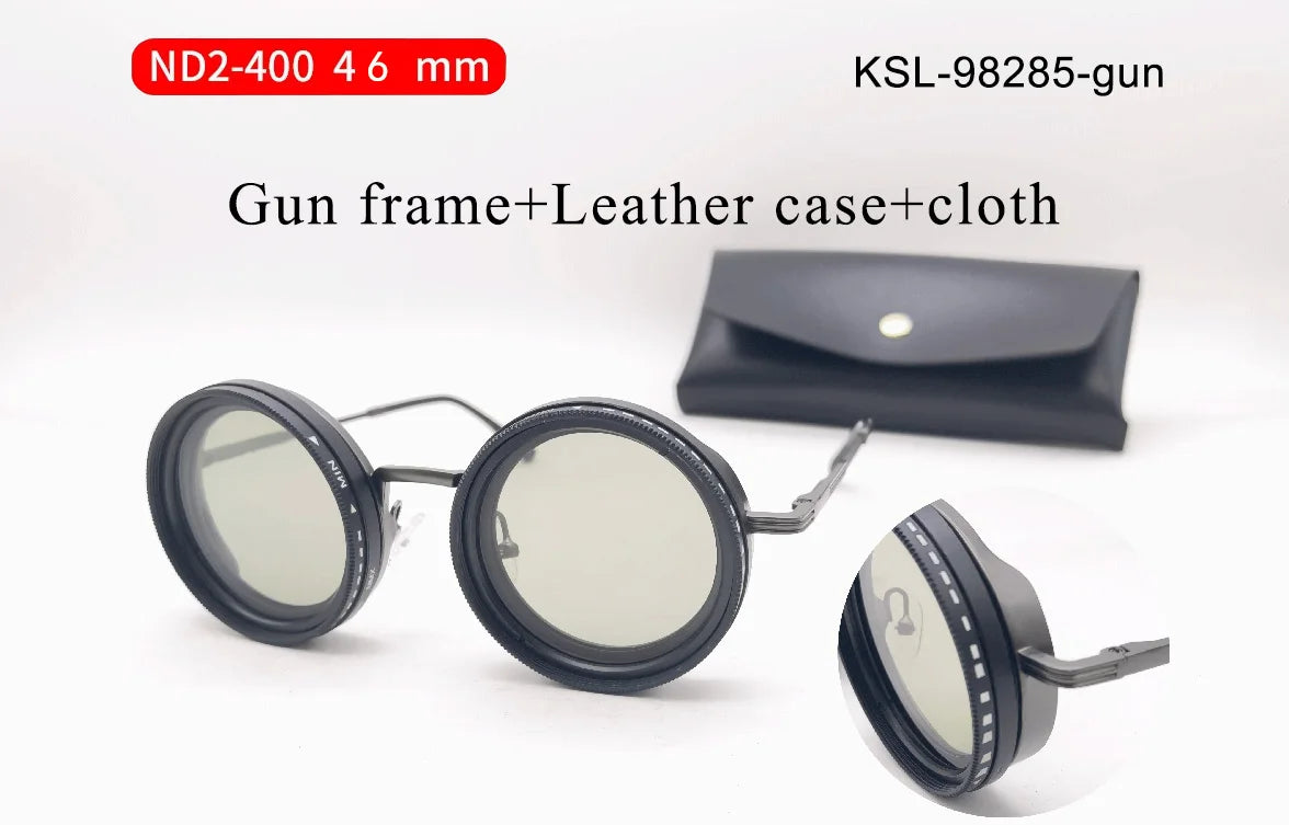 Handmade ND9 adjustable dimming sunglasses