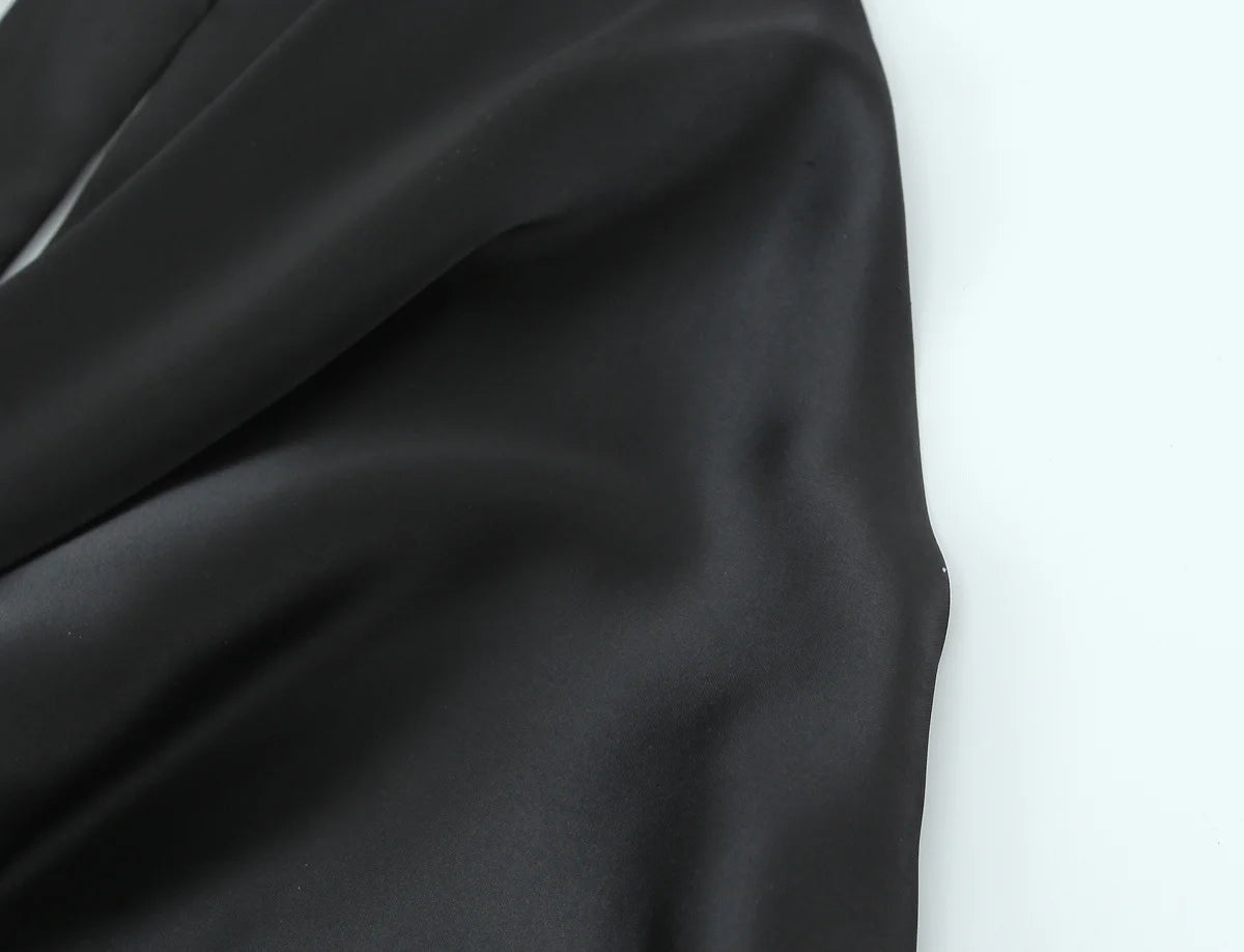 Women Satin Halter Top with Adjustable Tie Sleeveless Open Back Solid Collar Vest Summer Beach Style Casual Blouse