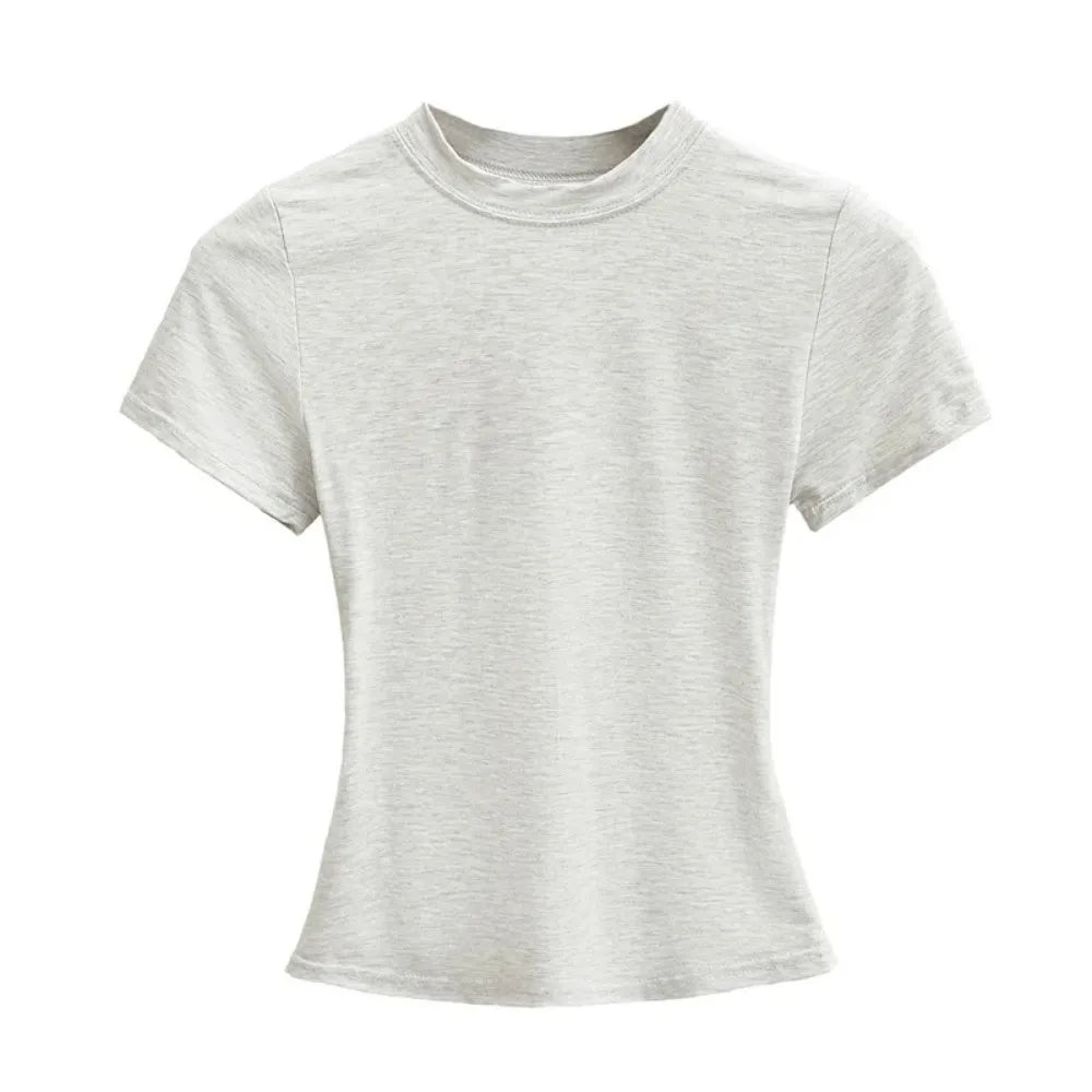 High Quality Casual T shirt Sexy Slim Short Sleeves Fashion Trend Solid Women Clothing
