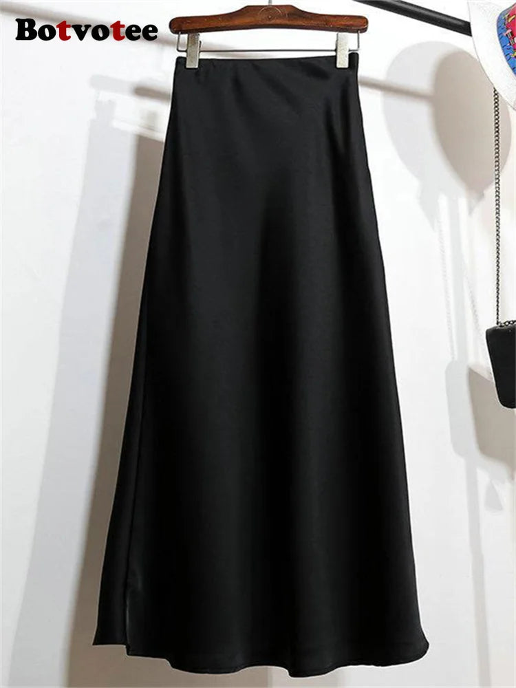 Satin Long Skirt for Women