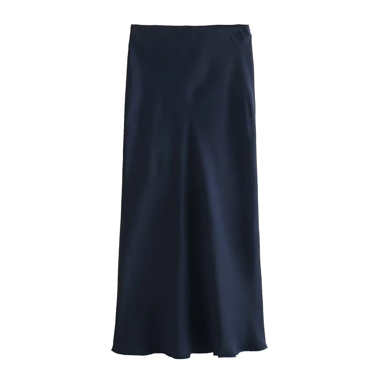 Satin Midi Skirt High Waist Straight Long Skirts