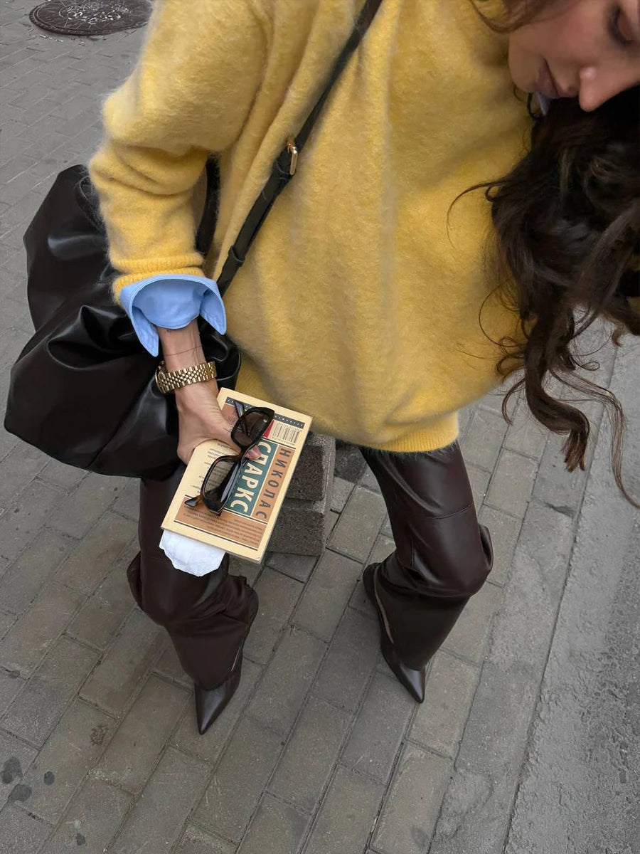 Basic O Neck Basic Sleeve Sweater Women Oversized Short Knitted Wool Pullover Female Casual Thick Warm Soft Top