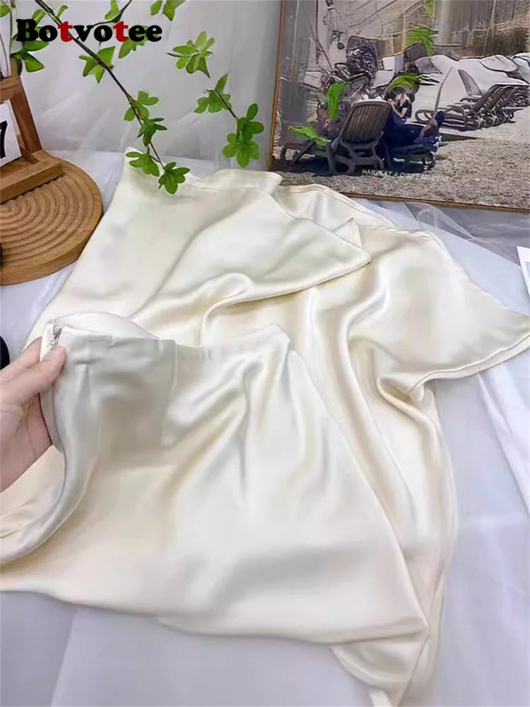 Satin Long Skirt for Women