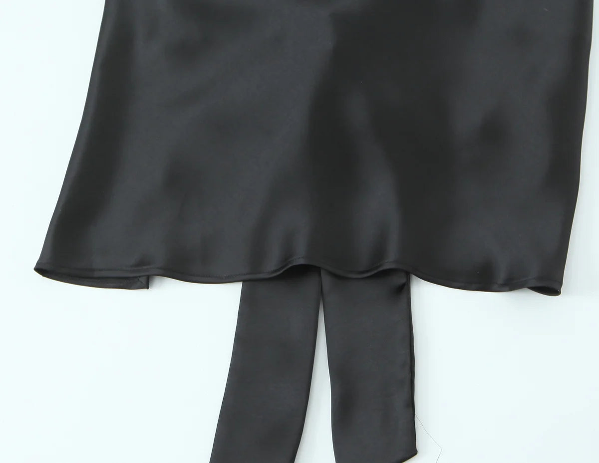 Women Satin Halter Top with Adjustable Tie Sleeveless Open Back Solid Collar Vest Summer Beach Style Casual Blouse