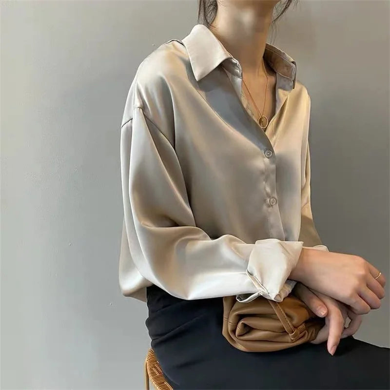 Woman Blouses Shirts Lady Casual Long Sleeve Turn-down Collar Blusas Tops