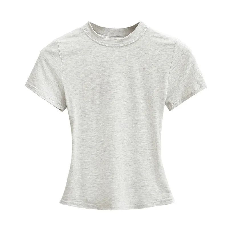 High Quality Casual T shirt Sexy Slim Short Sleeves Fashion Trend Solid Women Clothing