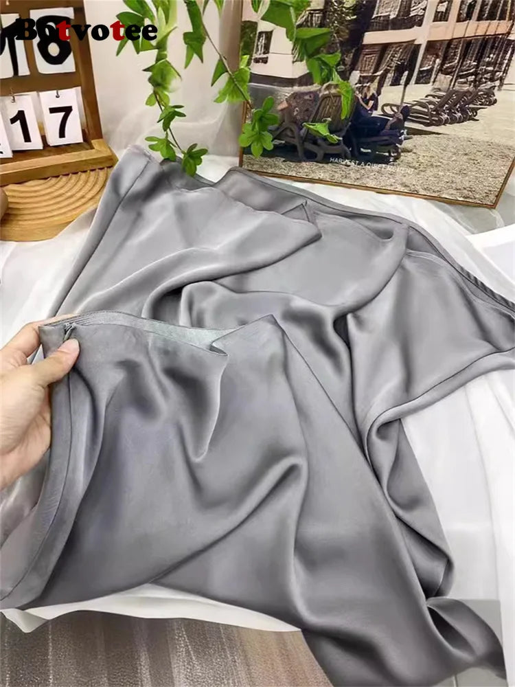 Satin Long Skirt for Women